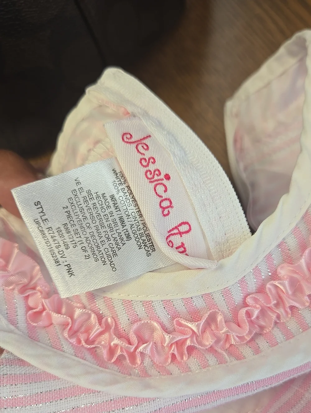 Adorable 12m Jessica Ann Pink & White Ruffled Dress with Bloomers